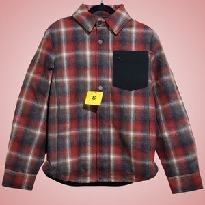 Pendleton Shirt Jacket Plaid Wool Blend Heavyweight Men Small, Medium Rust Gray